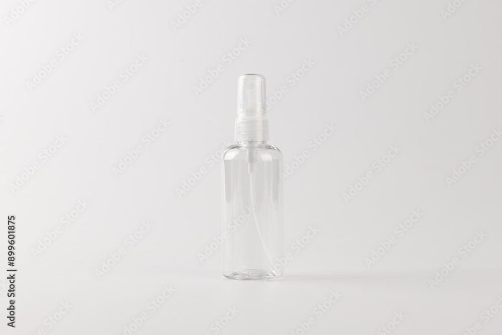 Transparent empty bottles on a white background Transparent empty bottles on a white background