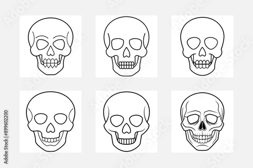 Fun and Spooky Skull Line Art for Kids to Color
