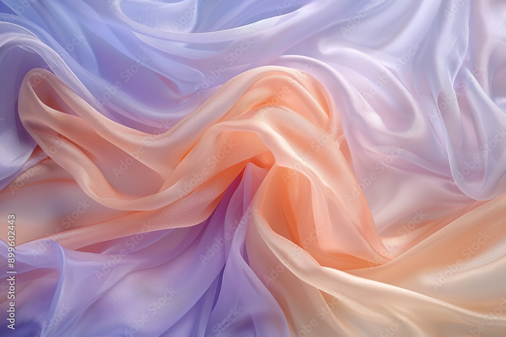 Ethereal Silk Fabrics Flowing in Soft Pastel Colors Ethereal Silk Fabrics Flowing in Soft Pastel Colors