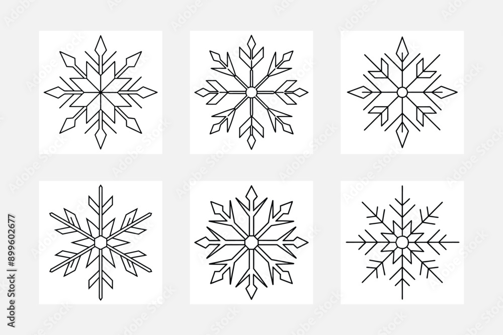 Obraz premium Delightful Snowflake Coloring Set for Little Artists 