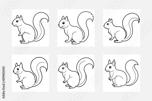 Delightful Squirrel Line Art for Kids Coloring Adventure
 photo