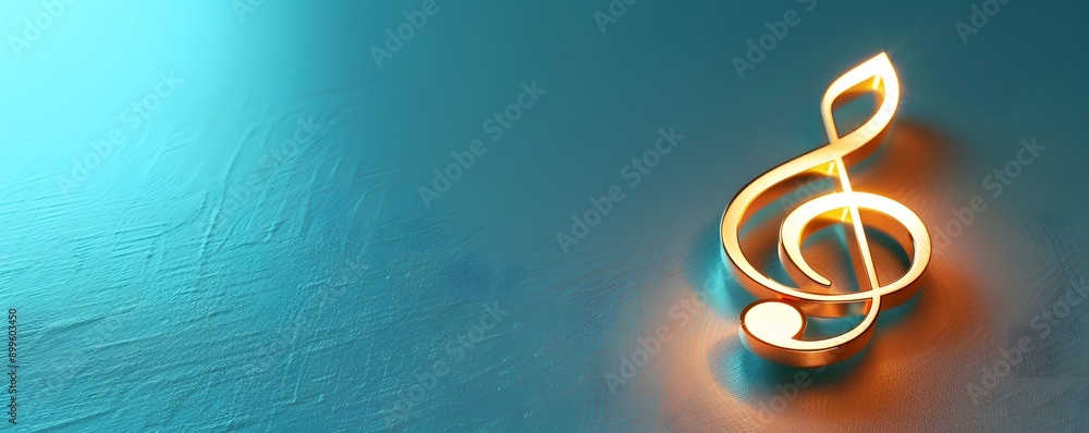golden music note with blue bokeh background golden music note with blue bokeh background