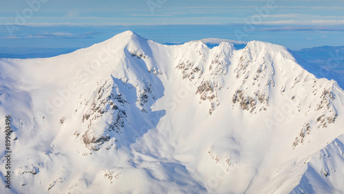 snow covered mountains in winter