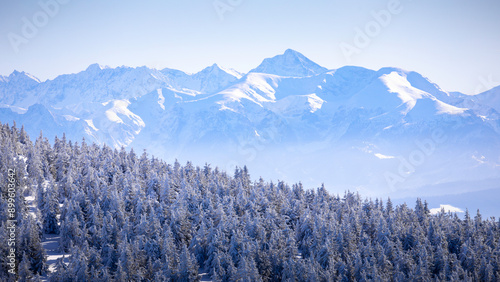 winter landscape with mountains