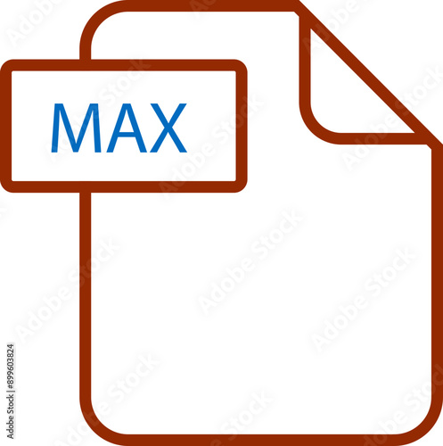 MAX File format icon rounded shapes outline