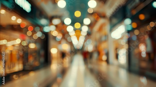 Wallpaper Mural A blurry image of a mall with people walking around Torontodigital.ca