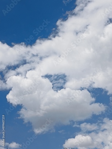 the heart in the clouds on the blue sky