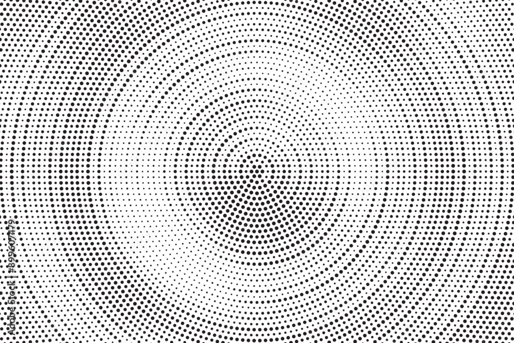 Radial halftone gradient background. Dotted concentric texture with fading effect. Black and white circle shade wallpaper. Grunge rough vector. Monochrome backdrop Radial halftone gradient background. Dotted concentric texture with fading effect. Black and white circle shade wallpaper. Grunge rough vector. Monochrome backdrop