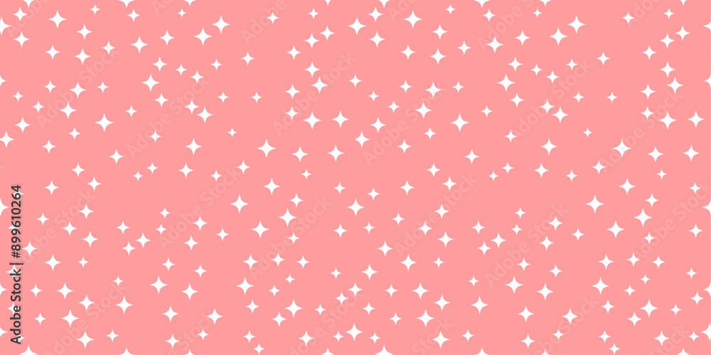 Pink background dotted with stars. Vector pattern of small white stars. Pink background dotted with stars. Vector pattern of small white stars.