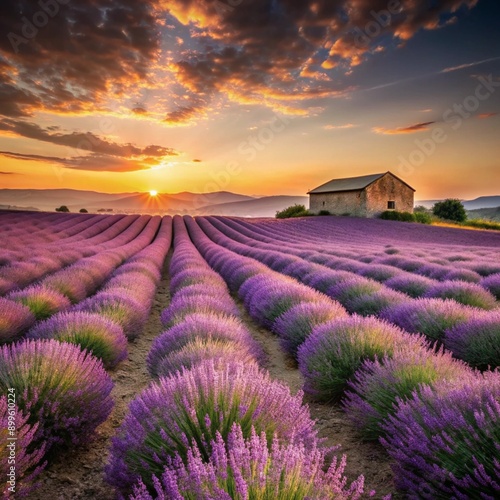 lavender field at sunrise