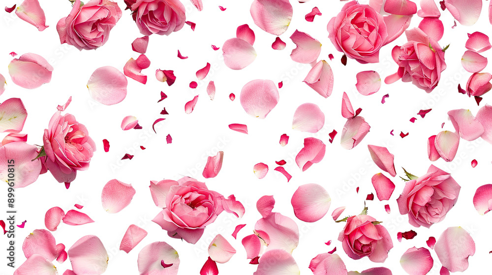 Flying rose petals transparent background Flying rose petals transparent background
