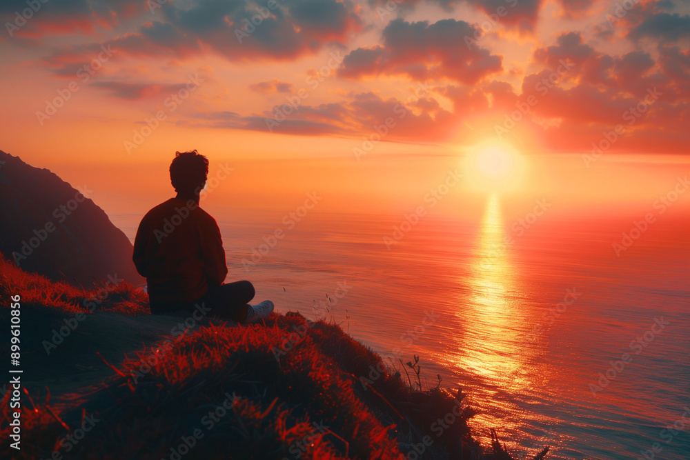 silhouette of a person sitting on a rock silhouette of a person sitting on a rock
