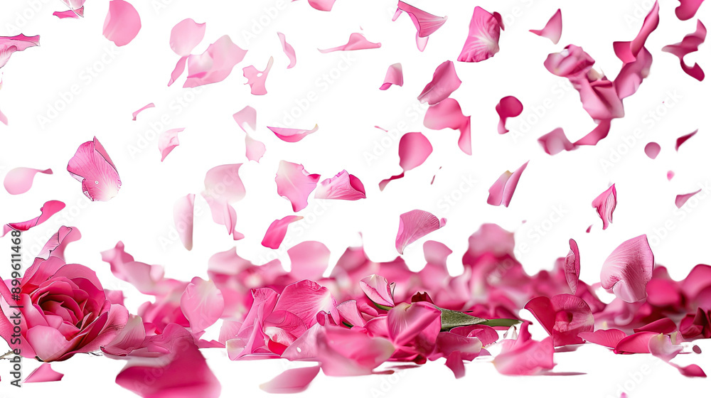 Flying rose petals transparent background Flying rose petals transparent background