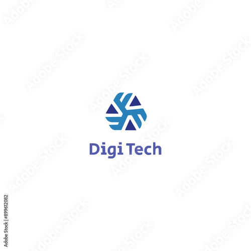 simple logo of technology name "Digi Tech"