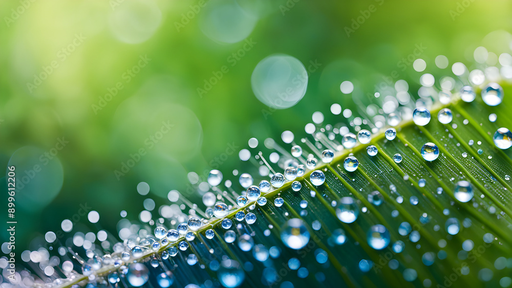 water drops on fresh green leaf water drops on fresh green leaf