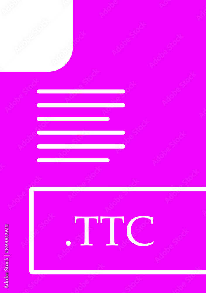 TTC File format icon fill insidse with symbol TTC File format icon fill insidse with symbol