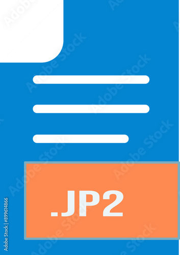 JP2 File format icon outline and fill