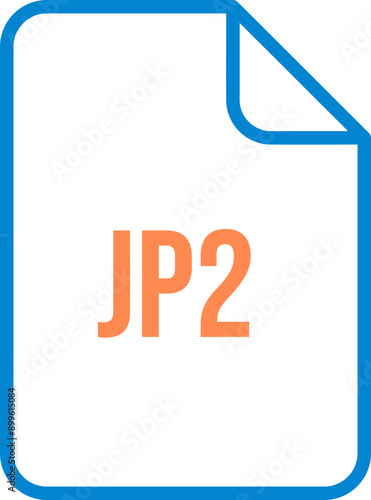 JP2 File icon fill rounded corners bold outline