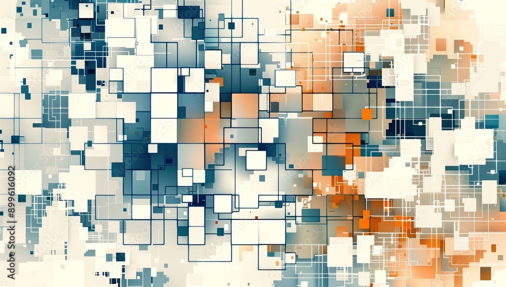 Fototapeta premium Dynamic Geometric Composition in Pastel Tones