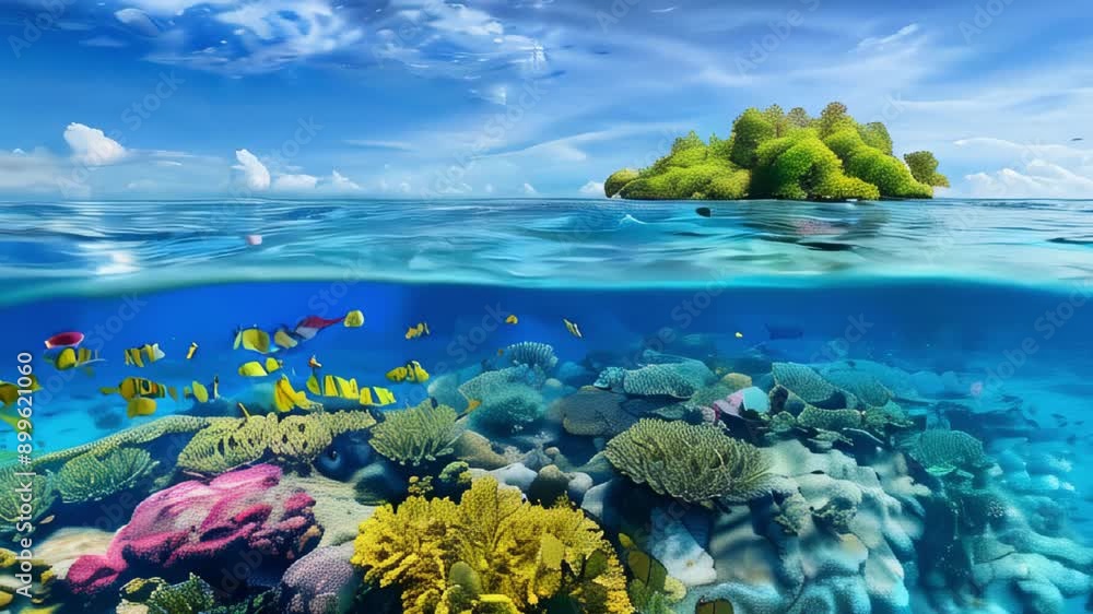 paradise atolls with azure water and coral reefs, the beautiful nature of the tropical islands. paradise atolls with azure water and coral reefs, the beautiful nature of the tropical islands.