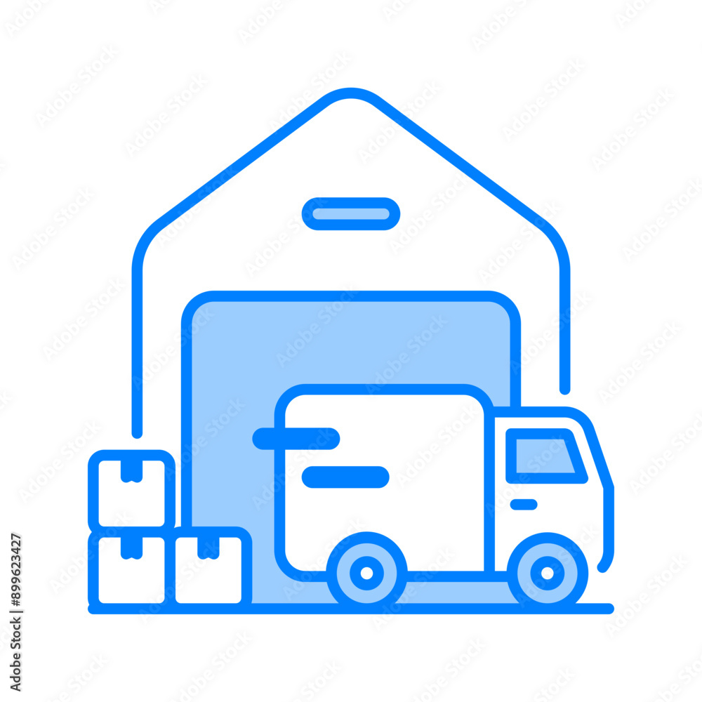 Warehouse icon. Warehouse, Storage, Inventory, Logistics, Distribution center, Stockroom, transportation, factory, Supply chain. Vector icon illustration Warehouse icon. Warehouse, Storage, Inventory, Logistics, Distribution center, Stockroom, transportation, factory, Supply chain. Vector icon illustration