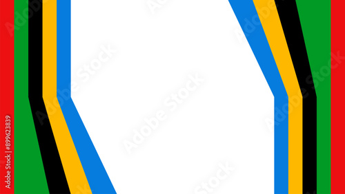 Colored Olympic Games rainbow wavy lines flag symbol isolated