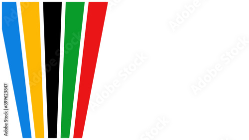 Colored Olympic Games rainbow wavy lines flag symbol isolated