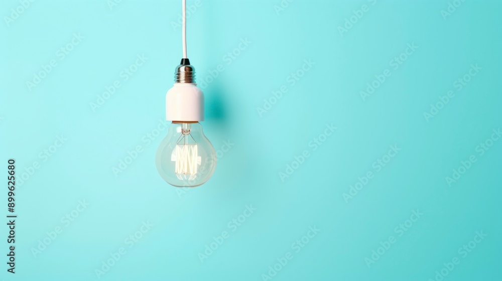 Light bulb on blue background. Concept of idea, innovation and creativity. Light bulb on blue background. Concept of idea, innovation and creativity.