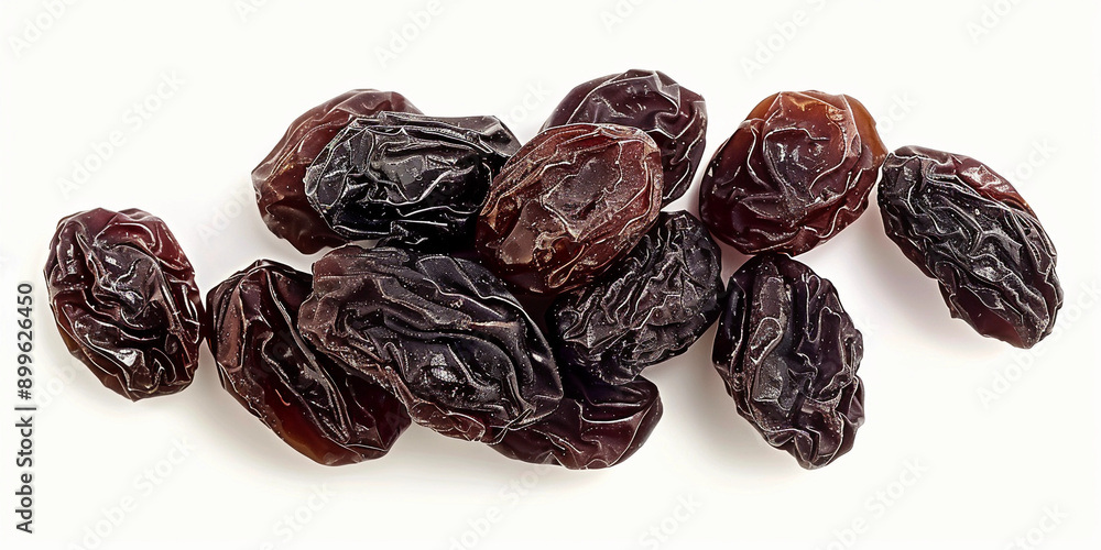 Heap of Dried raisins isolated on white background, dried grapes harvest pile Heap of Dried raisins isolated on white background, dried grapes harvest pile