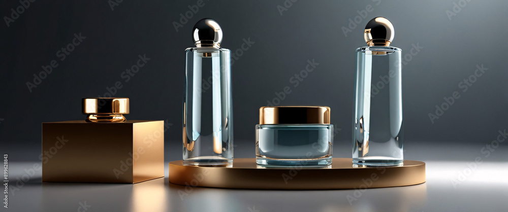 glass podium for display product. Background for cosmetic product branding, identity and packaging inspiration glass podium for display product. Background for cosmetic product branding, identity and packaging inspiration