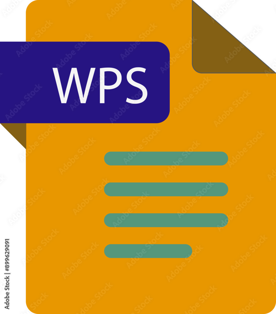 WPS File icon with folded style document WPS File icon with folded style document