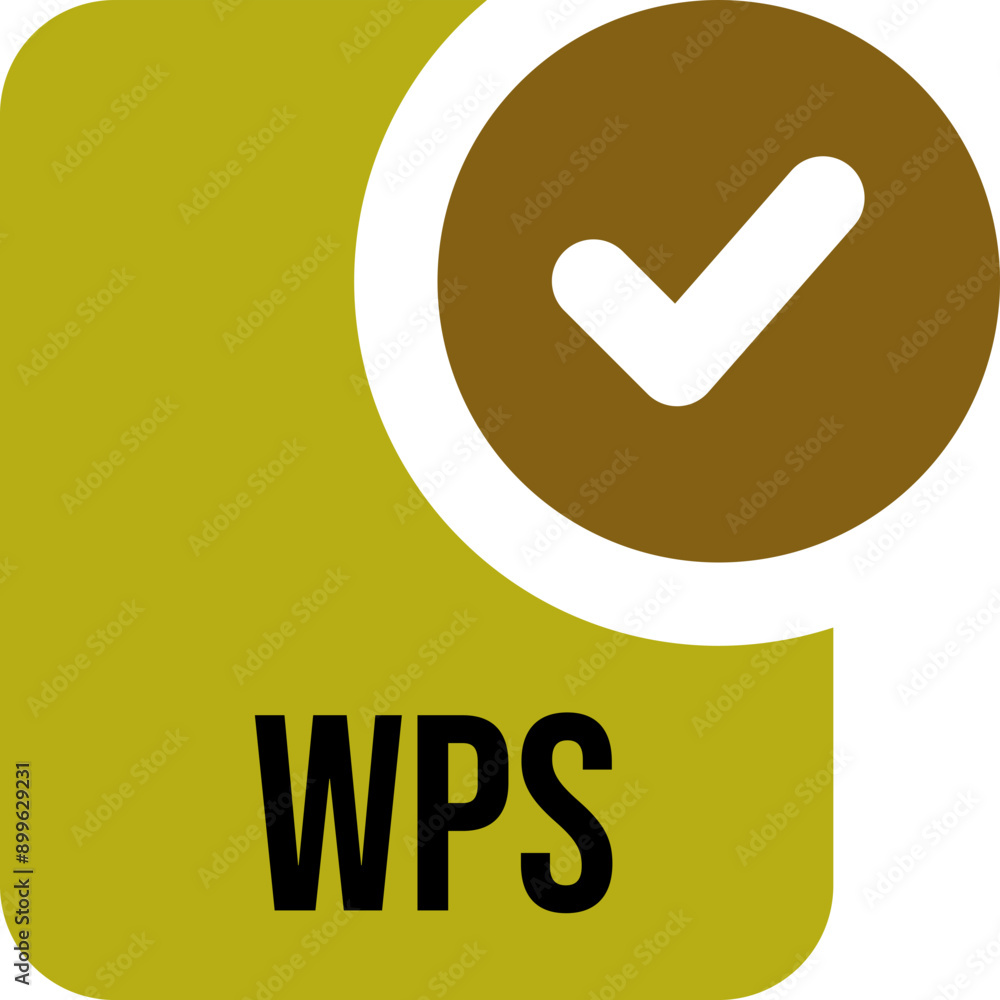 WPS ip file icon with black checked mark WPS ip file icon with black checked mark