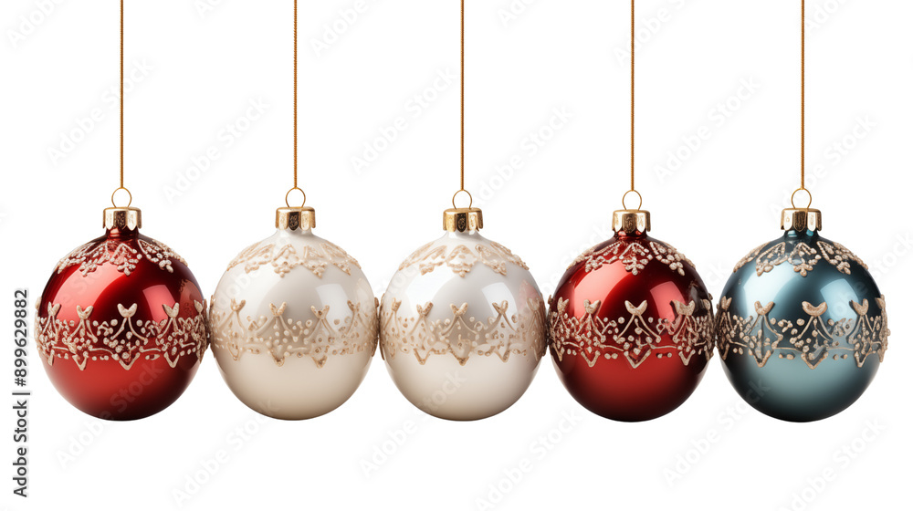 Obraz premium Christmas Ornament balls transparent background.