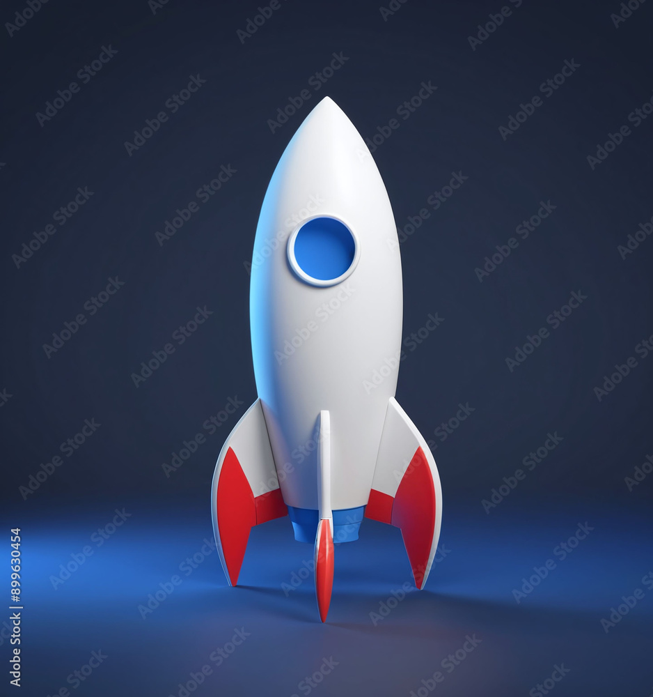 3D startup space rocket launch isolated in dark blue background, flying taking off rocket 3D startup space rocket launch isolated in dark blue background, flying taking off rocket
