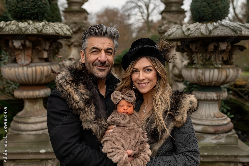 Obraz premium Family photo in an outdoor setting symbolizing love togetherness and happiness in a warm natural environment