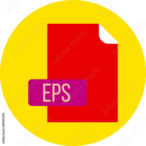 EPS File format icon rounded circle BG