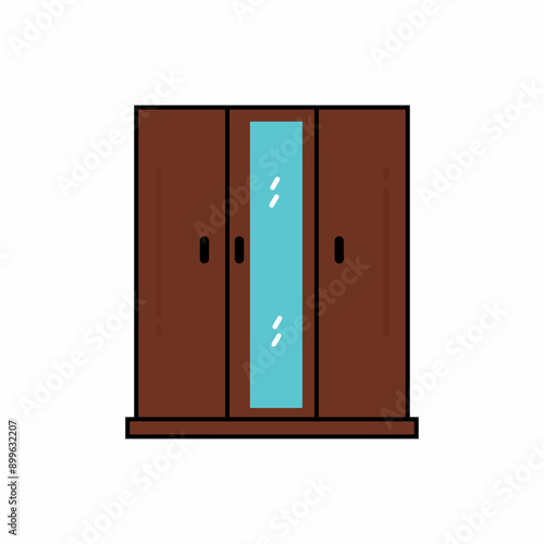 vector wooden interior furniture cupboard in modern style, lemari furnitur interior kayu vektor dalam gaya modern