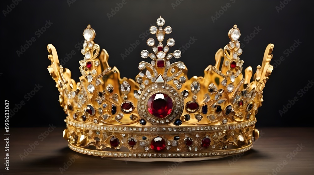Elegant Golden Crown with Jewels Elegant Golden Crown with Jewels