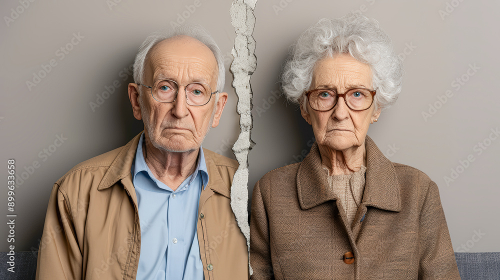 Senior Couple in Emotional Turmoil An elderly couple sitting side by side with solemn expressions capturing the struggles and emotional challenges of marital issues in later years wallpaper brainstorm Senior Couple in Emotional Turmoil An elderly couple sitting side by side with solemn expressions capturing the struggles and emotional challenges of marital issues in later years wallpaper brainstorm