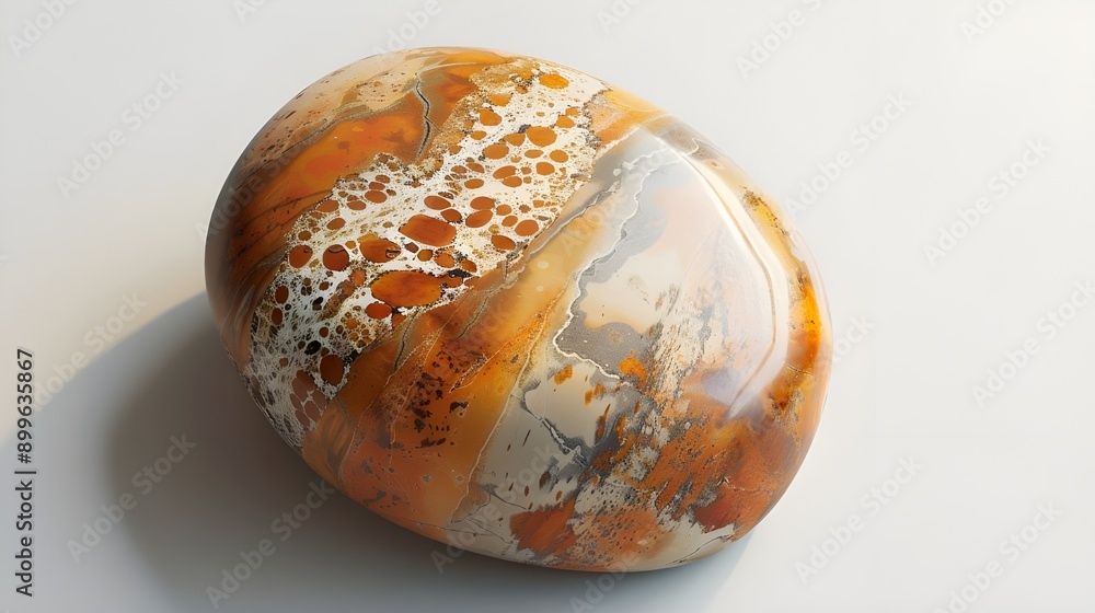 A patterned jasper stone featuring intricate natural designs and earthy tones that highlight its unique geological composition and textured appeal. A patterned jasper stone featuring intricate natural designs and earthy tones that highlight its unique geological composition and textured appeal.