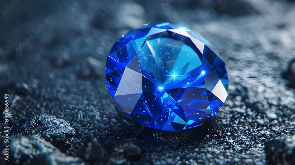 A brilliantly cut blue sapphire, exuding luxury and sophistication with its deep blue sparkle and precision facets. A brilliantly cut blue sapphire, exuding luxury and sophistication with its deep blue sparkle and precision facets.