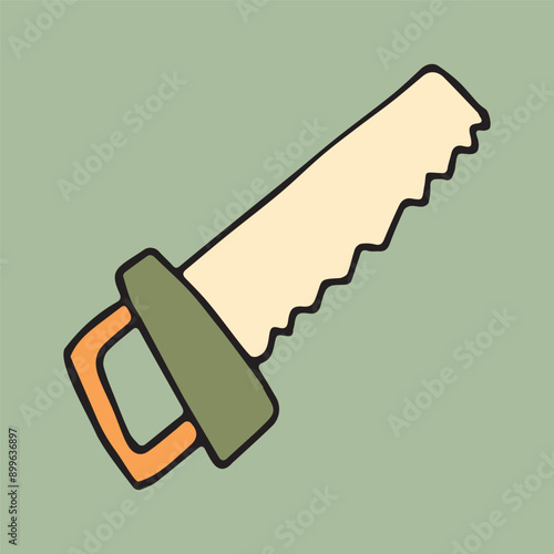 axe. saw. a hammer. blade. the tool. vector. doodle