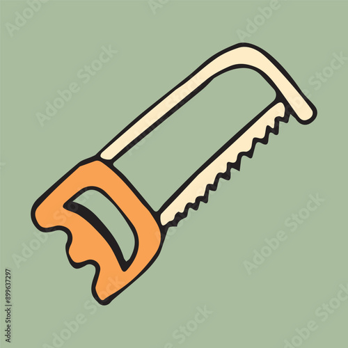 axe. saw. a hammer. blade. the tool. vector. doodle