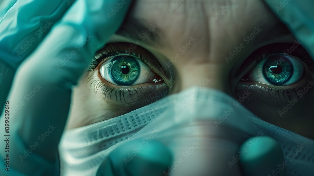 Doctor checking man`s eyes / Concept for Medical education and for Ophthalmologist Doctor checking man`s eyes / Concept for Medical education and for Ophthalmologist