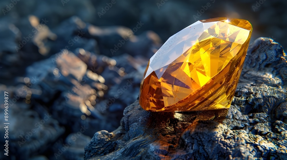 Golden yellow topaz with brilliant facets.
