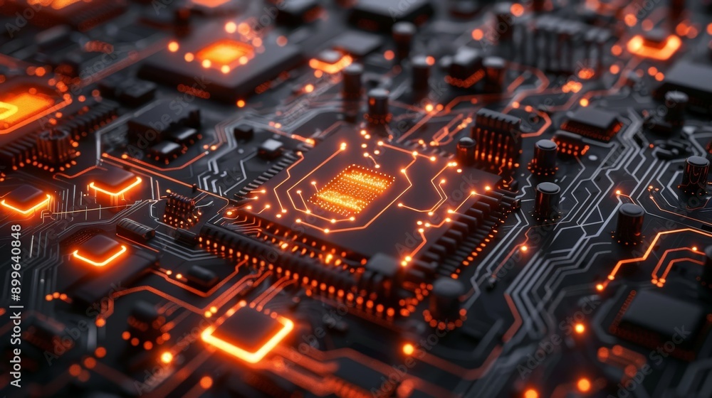 Abstract circuit patterns with intricate designs and glowing pathways Abstract circuit patterns with intricate designs and glowing pathways