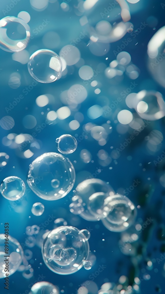 Enchanting Bubble Background with Shimmering Blue Hues Enchanting Bubble Background with Shimmering Blue Hues