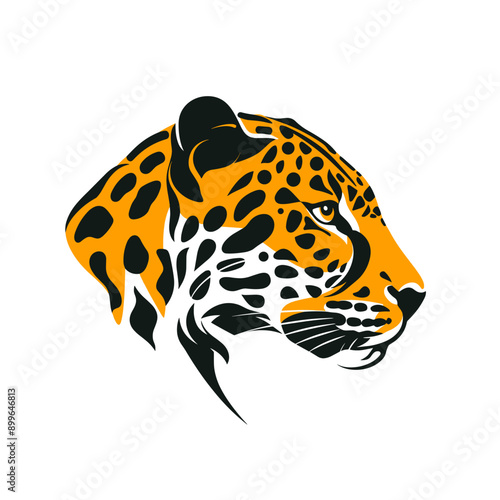 Leopard vector mascot logo design with modern illustration concept style for badge, emblem and tshirt printing. Leopard illustration for sport and esport team logotype. Leopard sticker
