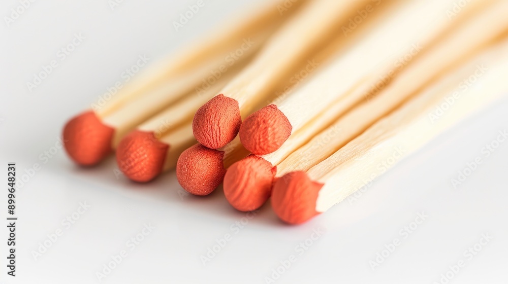 White Background with Wooden Matchsticks White Background with Wooden Matchsticks