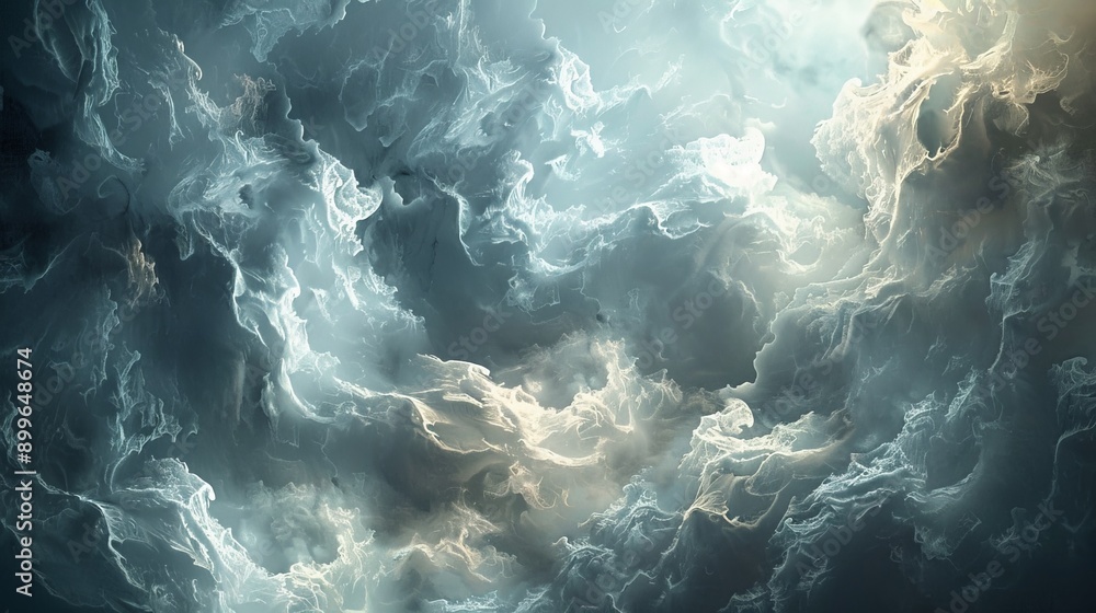 Abstract cloud patterns with soft, fluffy shapes and dynamic formations Abstract cloud patterns with soft, fluffy shapes and dynamic formations